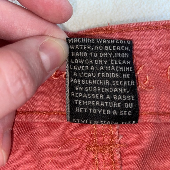 EUC Liquid X Denim Mini Skirt in Salmon Size 5/6 - Picture 4 of 4
